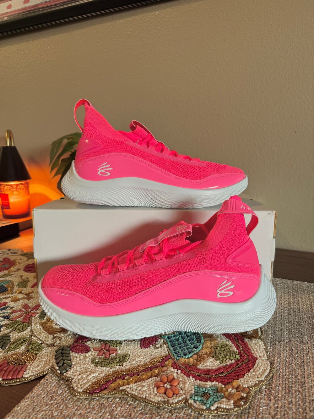 Under Armour UA Stephen Curry Brand Curry 8 NM Pink White Girl Dad 3024785 606